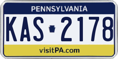 PA license plate KAS2178