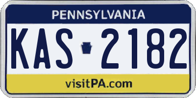 PA license plate KAS2182