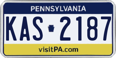 PA license plate KAS2187