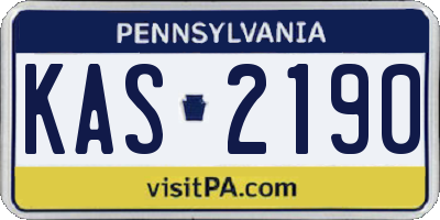 PA license plate KAS2190