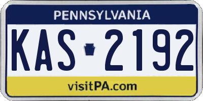 PA license plate KAS2192