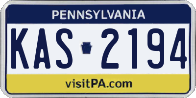 PA license plate KAS2194