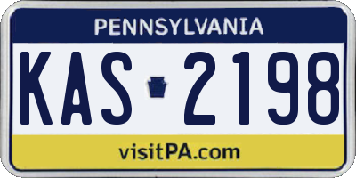 PA license plate KAS2198