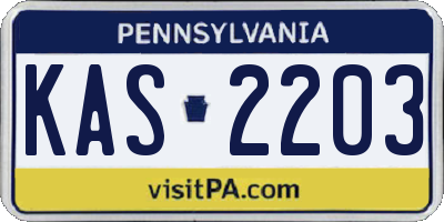 PA license plate KAS2203