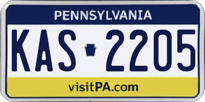 PA license plate KAS2205