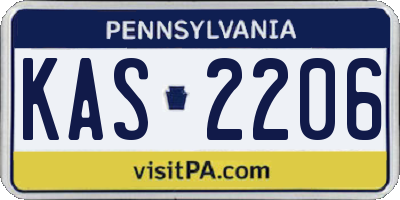 PA license plate KAS2206