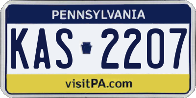 PA license plate KAS2207