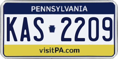 PA license plate KAS2209