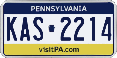 PA license plate KAS2214