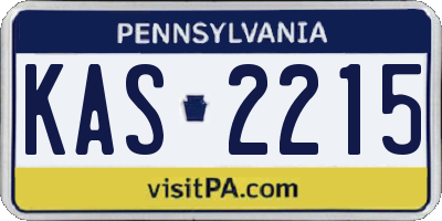 PA license plate KAS2215