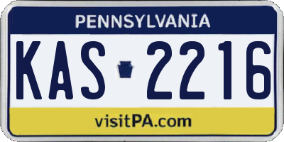 PA license plate KAS2216