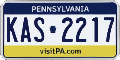 PA license plate KAS2217