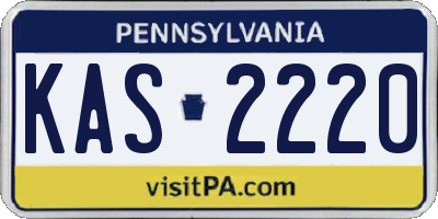 PA license plate KAS2220