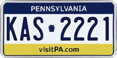 PA license plate KAS2221