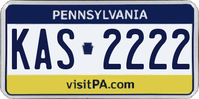 PA license plate KAS2222