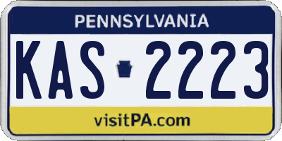 PA license plate KAS2223