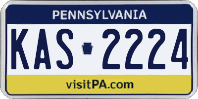 PA license plate KAS2224