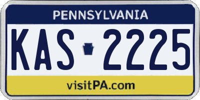 PA license plate KAS2225
