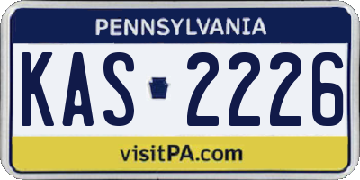 PA license plate KAS2226