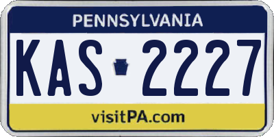 PA license plate KAS2227