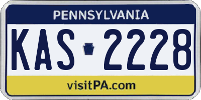 PA license plate KAS2228