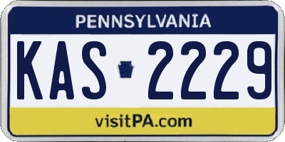 PA license plate KAS2229