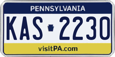 PA license plate KAS2230