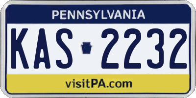 PA license plate KAS2232