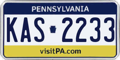 PA license plate KAS2233