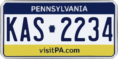 PA license plate KAS2234