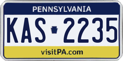 PA license plate KAS2235