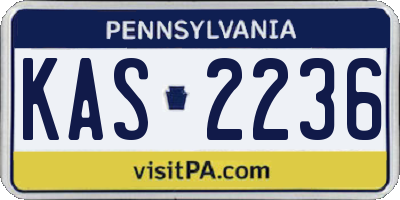 PA license plate KAS2236