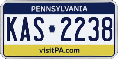 PA license plate KAS2238