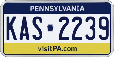 PA license plate KAS2239