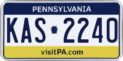 PA license plate KAS2240