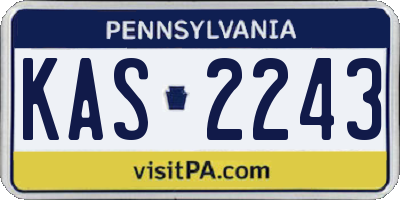 PA license plate KAS2243
