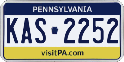 PA license plate KAS2252