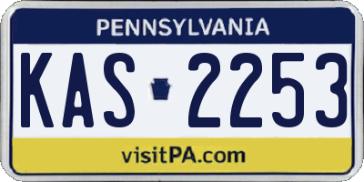 PA license plate KAS2253