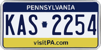 PA license plate KAS2254