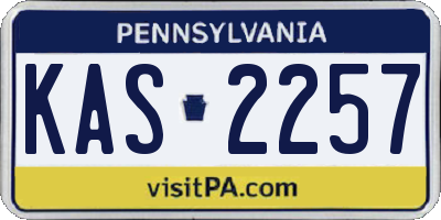 PA license plate KAS2257