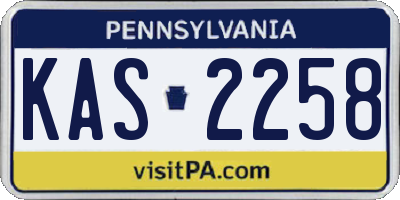 PA license plate KAS2258
