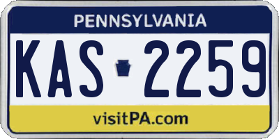 PA license plate KAS2259