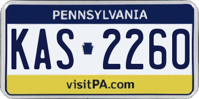PA license plate KAS2260