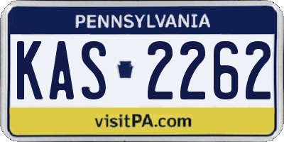 PA license plate KAS2262