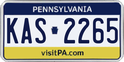 PA license plate KAS2265