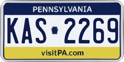 PA license plate KAS2269