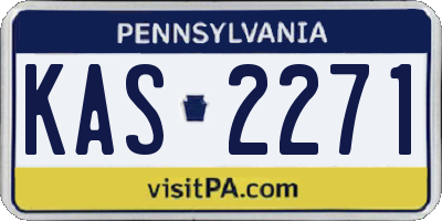 PA license plate KAS2271