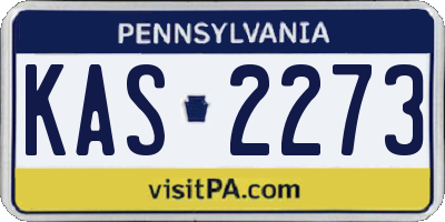 PA license plate KAS2273