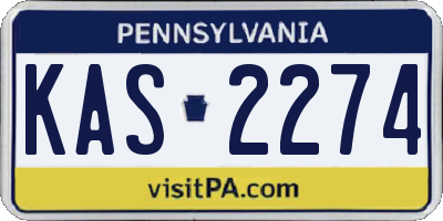 PA license plate KAS2274