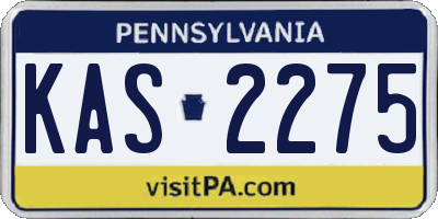 PA license plate KAS2275